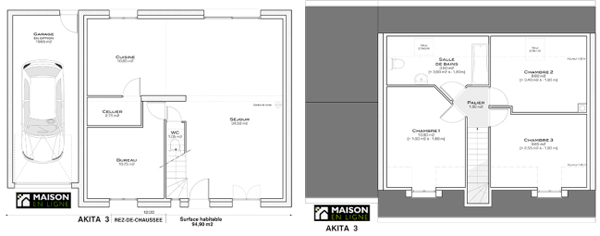 plan maison a etage 80m2