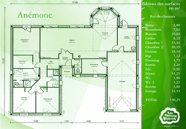 modele plan de maison en u